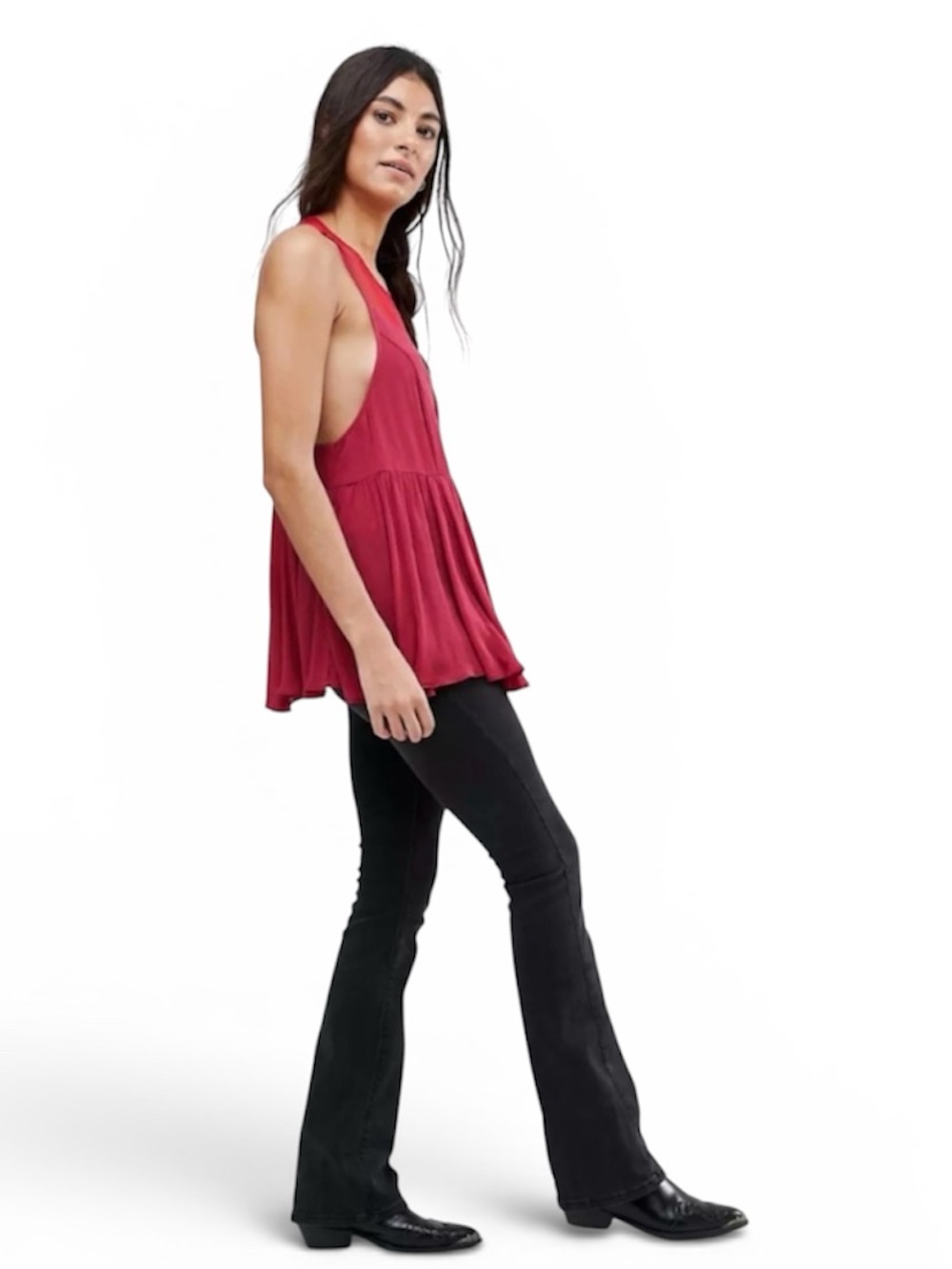 FREE PEOPLE Women Black Marble in Berry Sexy Lace Sleeveless Tank Tops Blouse XS